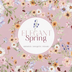 ELEGANT SPRING, Watercolor Flower, Watercolor Spring Flower, Spring Wildflower, Watercolor Wildflower, Spring Flower