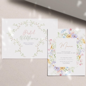 Pastel Wildflower Clipart, Watercolor Floral Bouquets, Spring Wedding Flowers PNG, Wildflower Clipart, Spring Wildflower, Spring flower PNG image 14