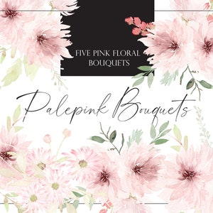 Watercolor clipart, Palepink flower Bouquets, Floral arrangements, Wedding Clipart, Floral Watercolor, Watercolor flower PNG, Pink clipart