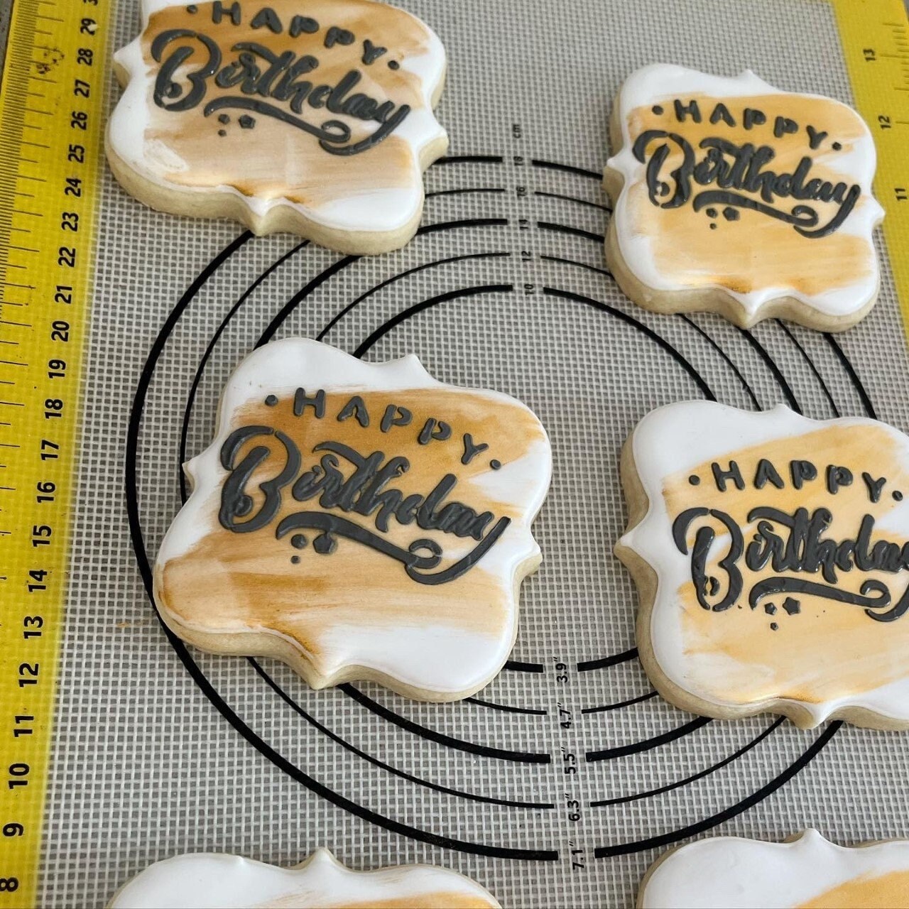 Black & Gold Birthday Sugar Cookies Etsy