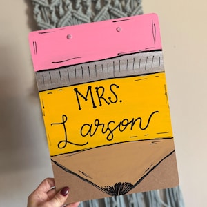 Handpainted Personalized Teacher Clipboard