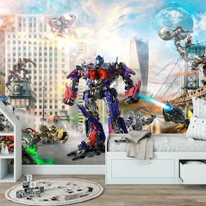 Customized Boy Nursery Wallpapers Transformers Prints Wall Decal Transformers Wall Decor Transformers Wall Art Transformers Wall Stickers  