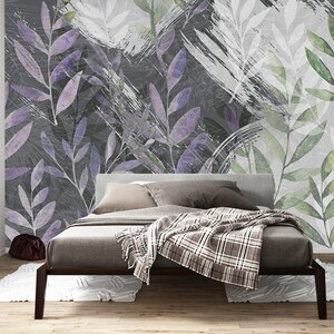 Beautiful Tropical Leaf Wallpaper, Floral Wall Mural, Botanical Vinyl Wallpaper, Leaves Wallpaper, Botanical Wallcovering, Floral Print