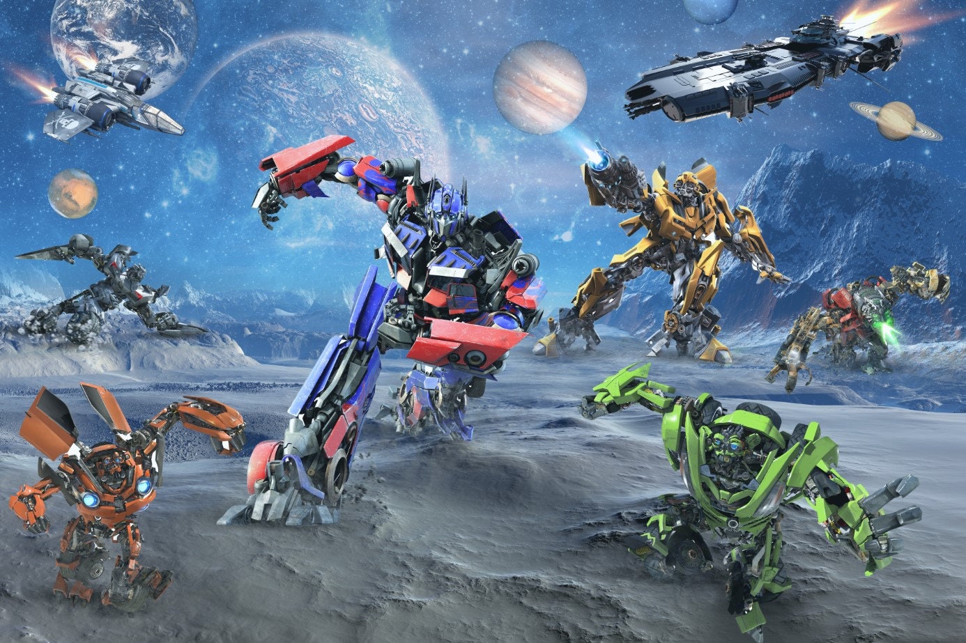 Mural Wallpaper 3D Wallpaper Transformers Photo Wallpaper | Etsy