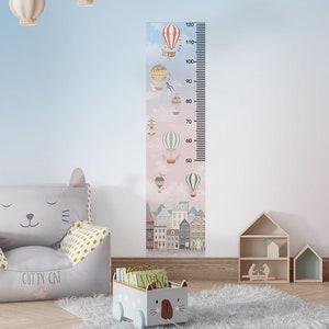 Ballonnen hoogte kaart muur sticker. Hoogte grafiek Muursticker Kid's Growth Chart Wall Decal Meet Muurstickers