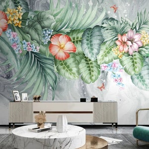 Vinyl Wallpaper With blush pink and white Peony Roses, Pink Pastel Floral Mural Botanical Wallpaper Large Floral Print, Flowers Wallcovering