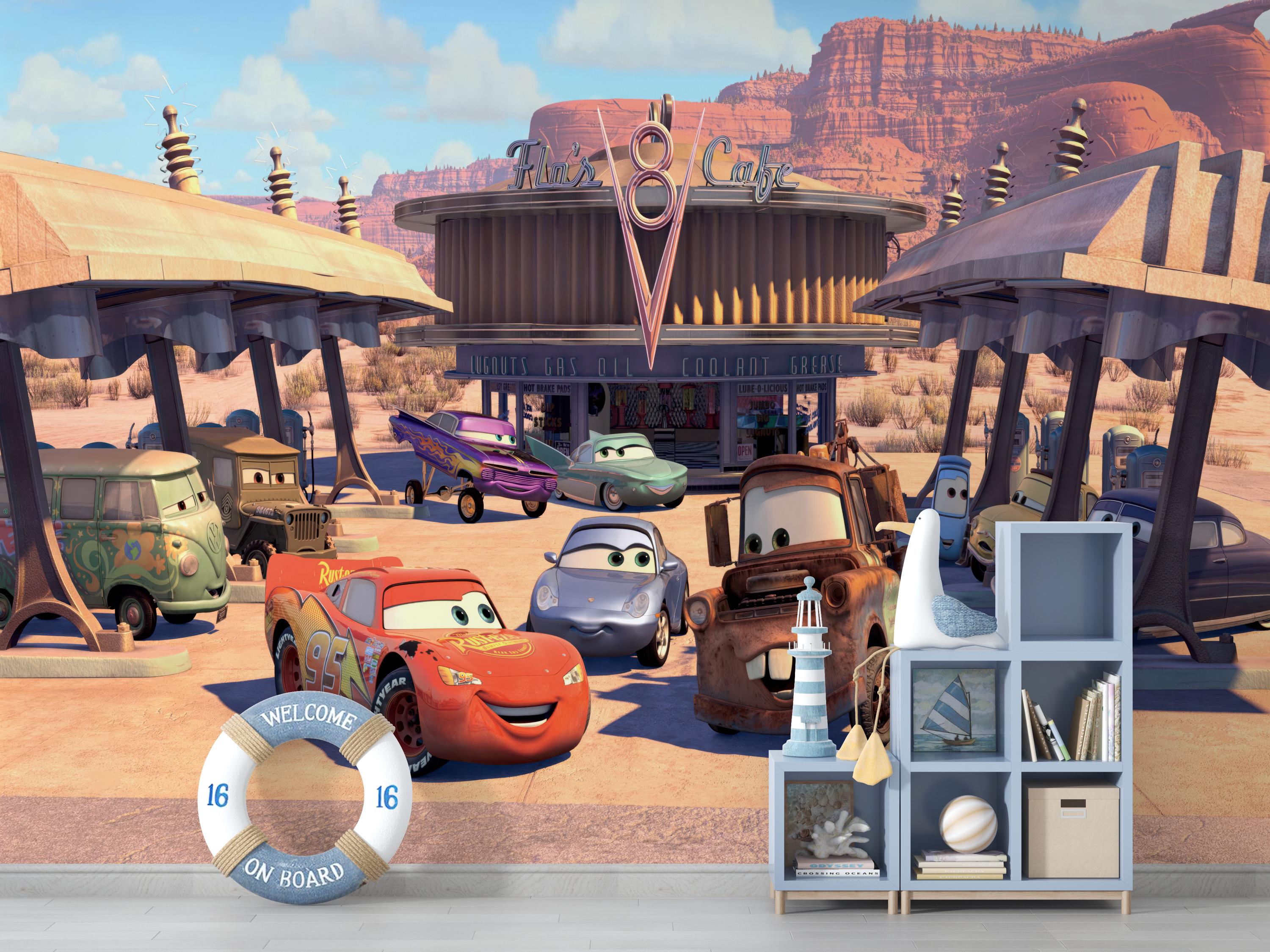 Radiator Springs Wall Mural - Cars Movie Inspired Digital Art, Retro ...
