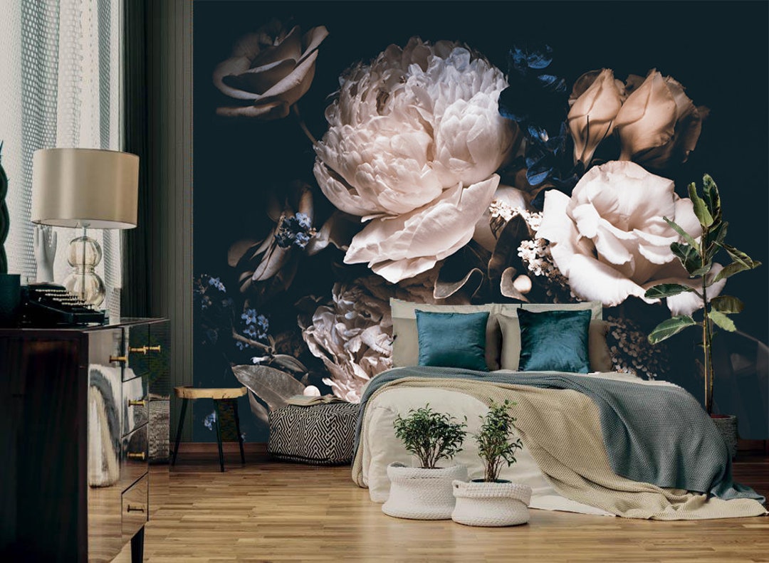 Dark Print Floral Wallpapers Kids Room Wallpaper Girls Nursery