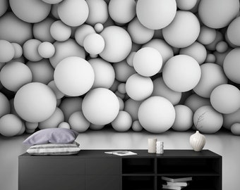 Buy 3d Vinyl Wallpaper Volumetric White Balls 3d Effect Wall Online in India - Etsy Buy 3d Vinyl Wallpaper Volumetric White Balls 3d Effect Wall Online in India - Etsy