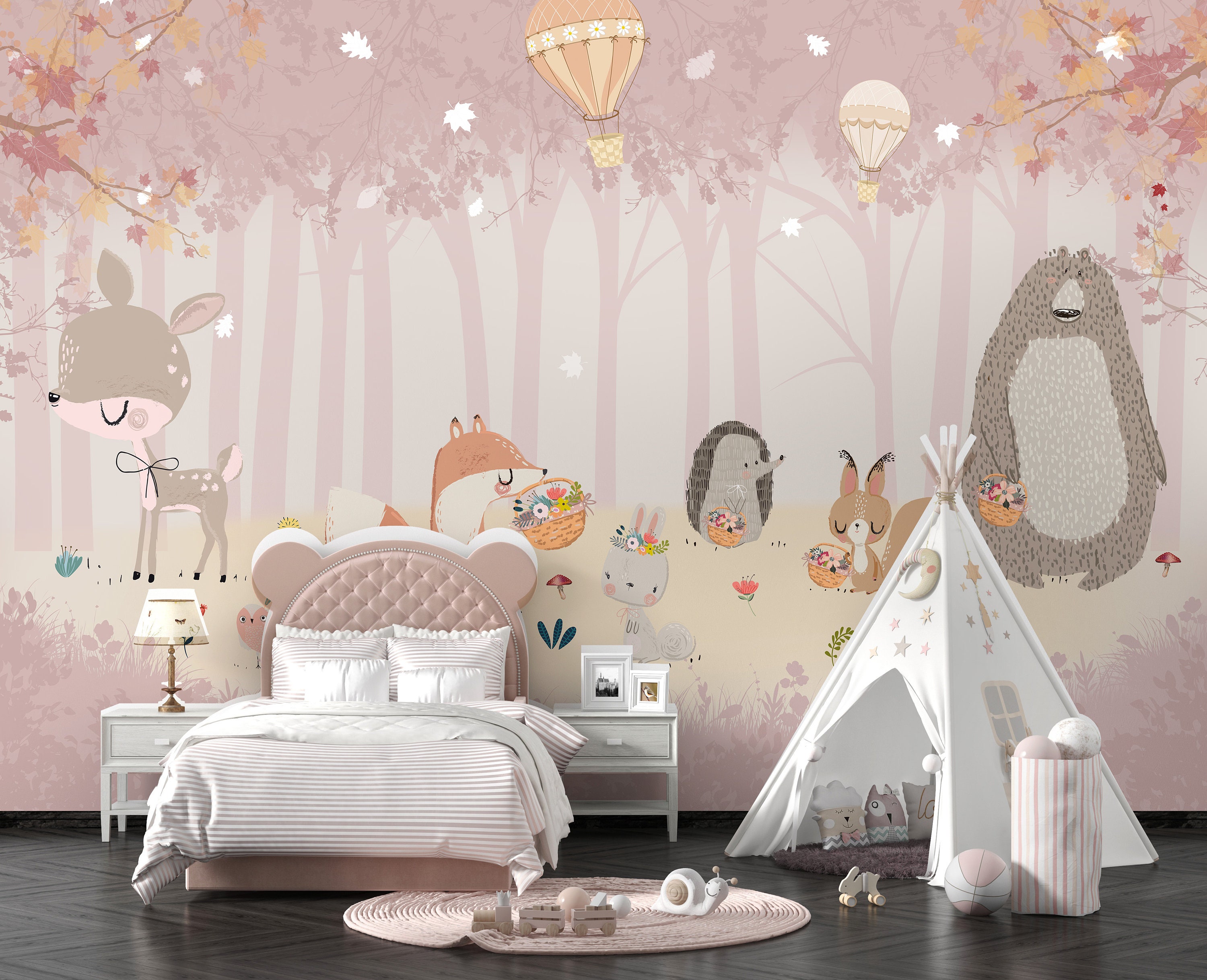 Animal Wallpaper Kids Room / Forest Animal Wallpaper / Unisex - Etsy UK Animal Wallpaper Kids Room / Forest Animal Wallpaper / Unisex - Etsy UK