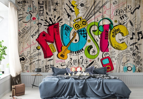 Designer Wallpaper for Music Lovers for Kids Room Musical - Etsy Designer Wallpaper for Music Lovers for Kids Room Musical - Etsy