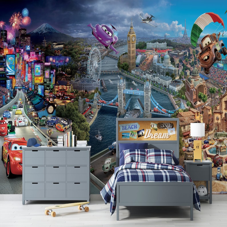 Cars Wall Decor for Boys Kids Room Wallpaper Boys Nursery Etsy