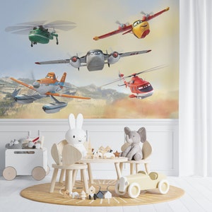 Children's planes, Child Wall Art, Nursery Wall Mural, Kids Room, Kid Interior, Wall mural for a boy, Murals for the nursery
