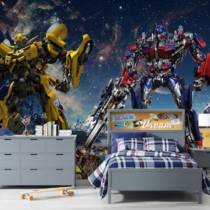 Kids Room Transformers Mural, Kids Wallpapers, Bedroom Wallpapers, Living Room Mural, Kitchen Wallpapers, Background Wallpaper Great wall 3d