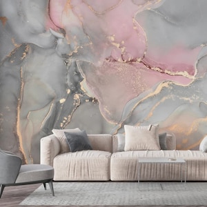 Wallpaper Roll Paper Abstract Fluid Art Painting Gilded Wallpaper Decorative Wall Mural Hand Gilding Wallpaper