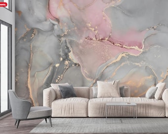 Wallpaper Roll Paper Abstract Fluid Art Painting Gilded Wallpaper Decorative Wall Mural Hand Gilding Wallpaper