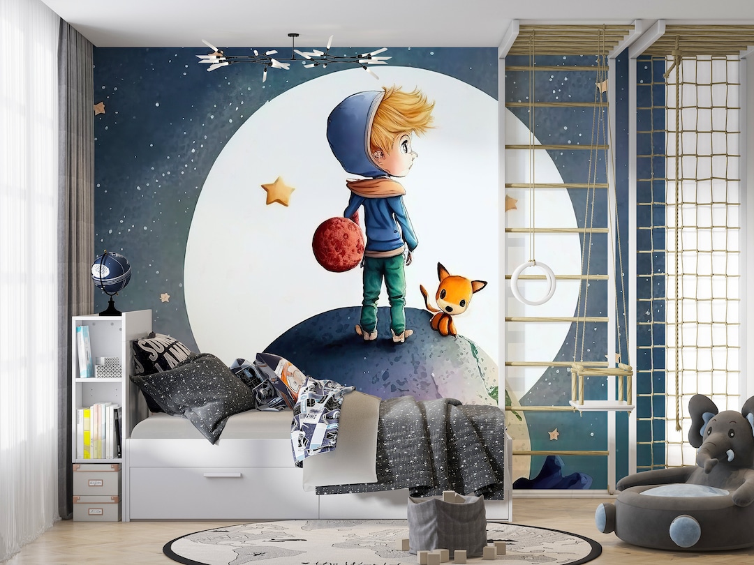 Moon Wallpaper for Kids Room/boy Wallpaper Space Wall Paper Removable