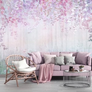 Schlafzimmer Tapeten Wald Wanddekor Bäume Kinderzimmer Dekor Kinder Wandbild Schlafzimmer Rosa Blaue Wand Spielzimmer tapete, Vinyl tapete
