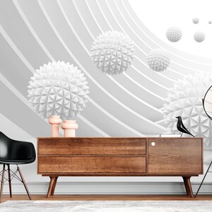 3d Vinyl Tapete, 3d Illusion, 3D Wand wandbilder, weiße Stereoskopische, Wandkunst Arbeit, Flur Fresco, geometrische Tapete