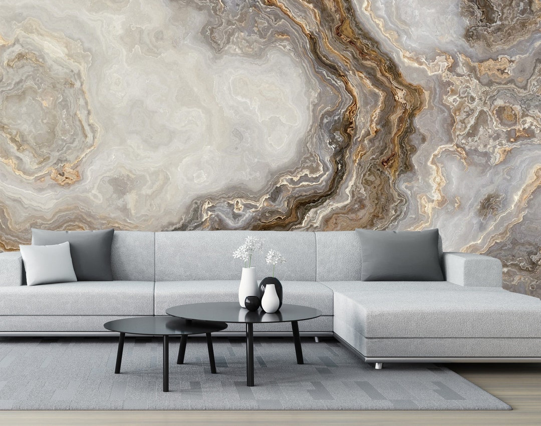 Beige Marble Wallpaper Fluid Art Wallpaper Abstract Painting - Etsy