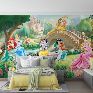 Murales per camera dei bambini Arte della parete Viola Bella carina Principessa anime Carta da parati Decorazione murale Immagine Decorazione Poster da parete Decorazione carta da parati