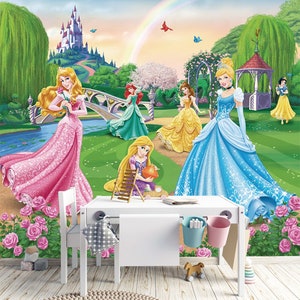 Large Princess Wallpapers Kids Room Princess Wall Decor Princess Wall Decol Princess Prints Wallpaper Nursery Removable Wallpapers 3D Walls