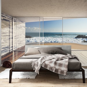 3d Vinyl Wallpaper, Ocean View Mural Art, 3d Illusion, 3d Wall Murals, Room-lengthening Wall Paper, Wall Art Work, Marine Wallcovering