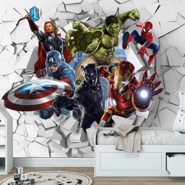 Wallpaper for kids, beautiful wallpaper, wallpaper for boys, superheroes, custom wall murals