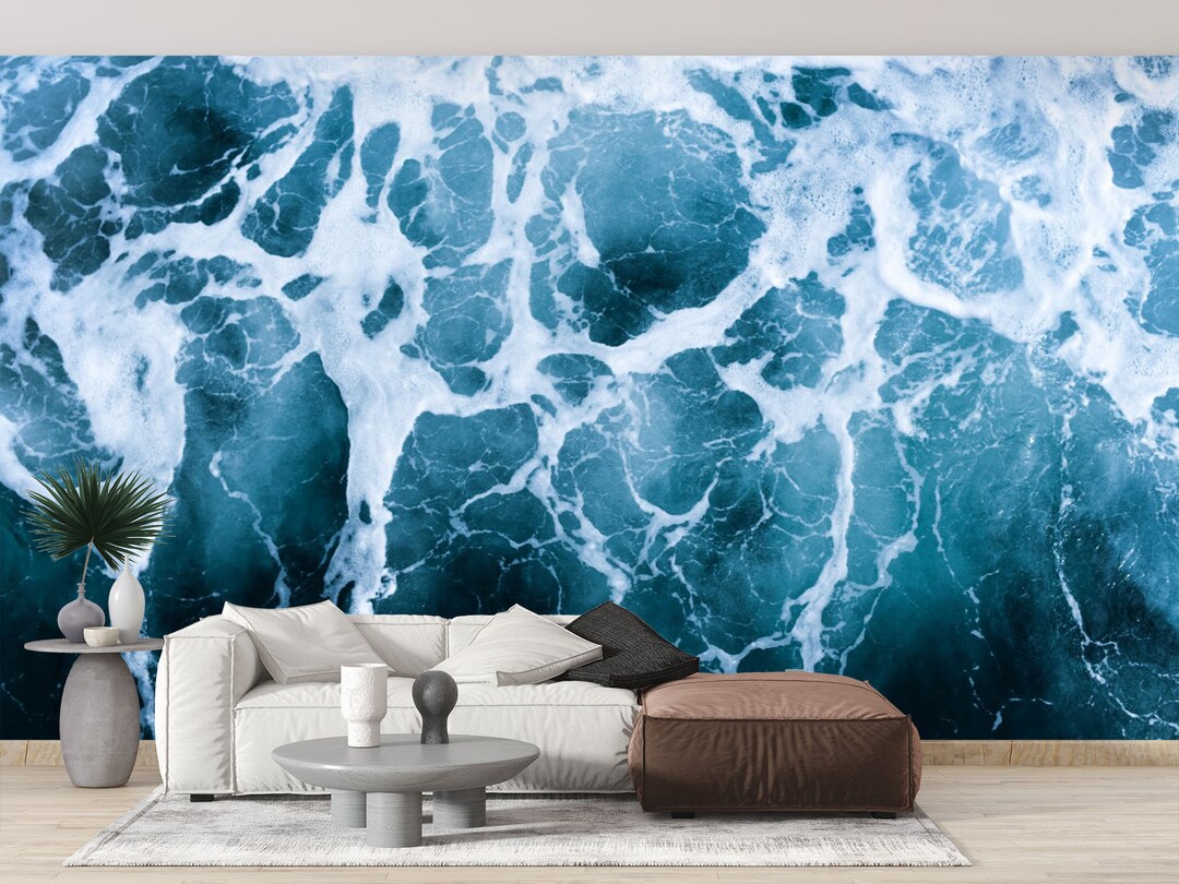Sea Mural Ocean Wallpaper Sea Peel and Stick Waves Wallpaper Ocean ...