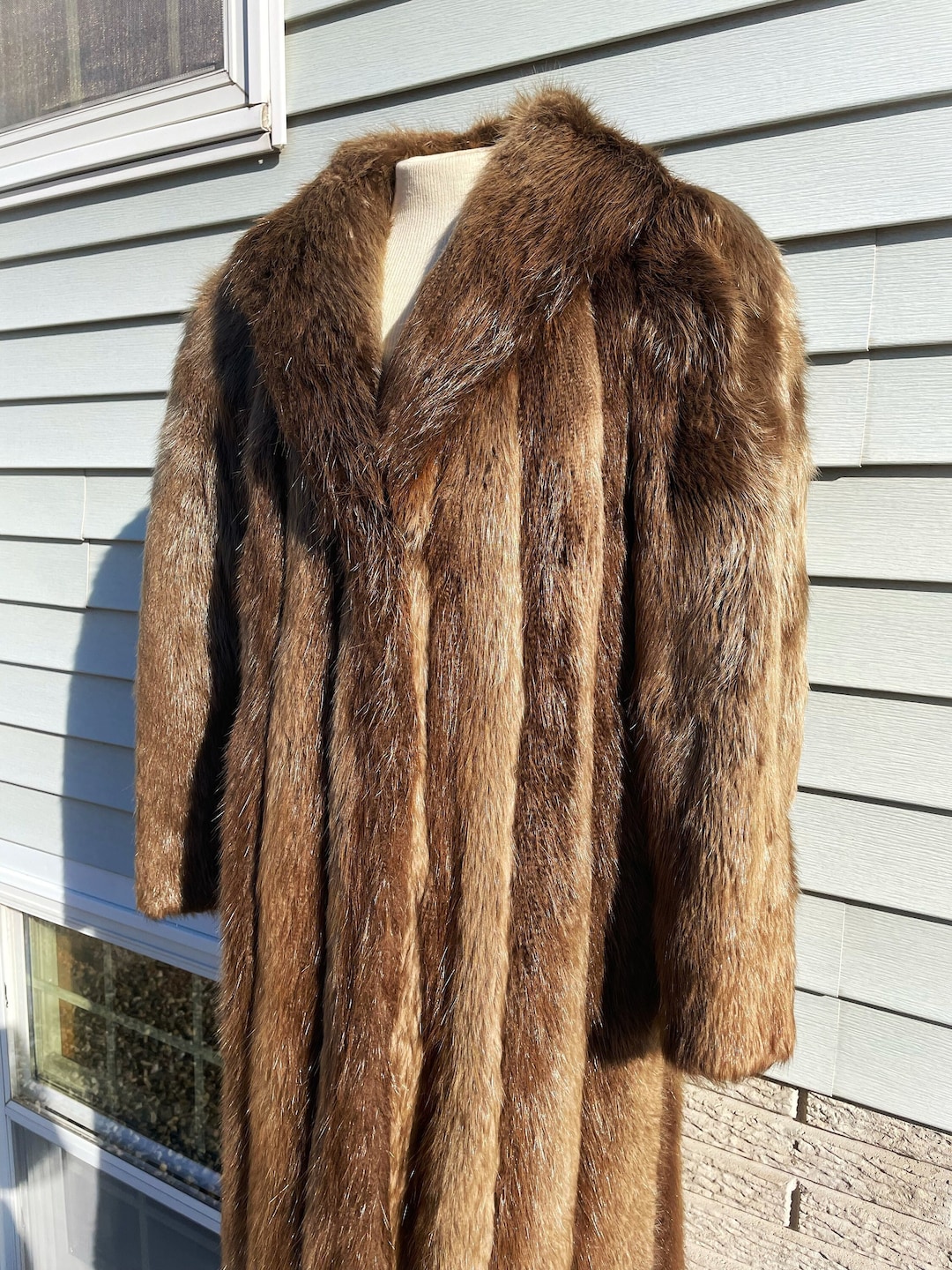 Long-haired Beaver Full Length Coat - Etsy