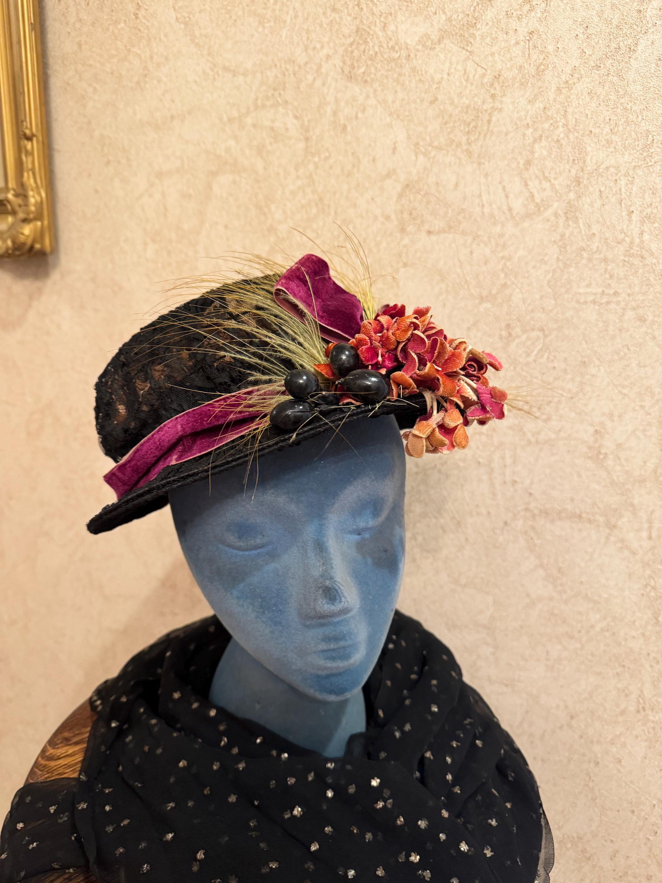 Rustic Female Hats Antique Ladies Floral Hat - Etsy