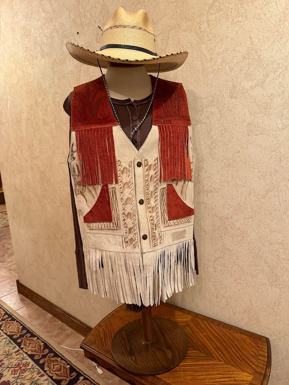 Vintage Suede Western Deer Vest
