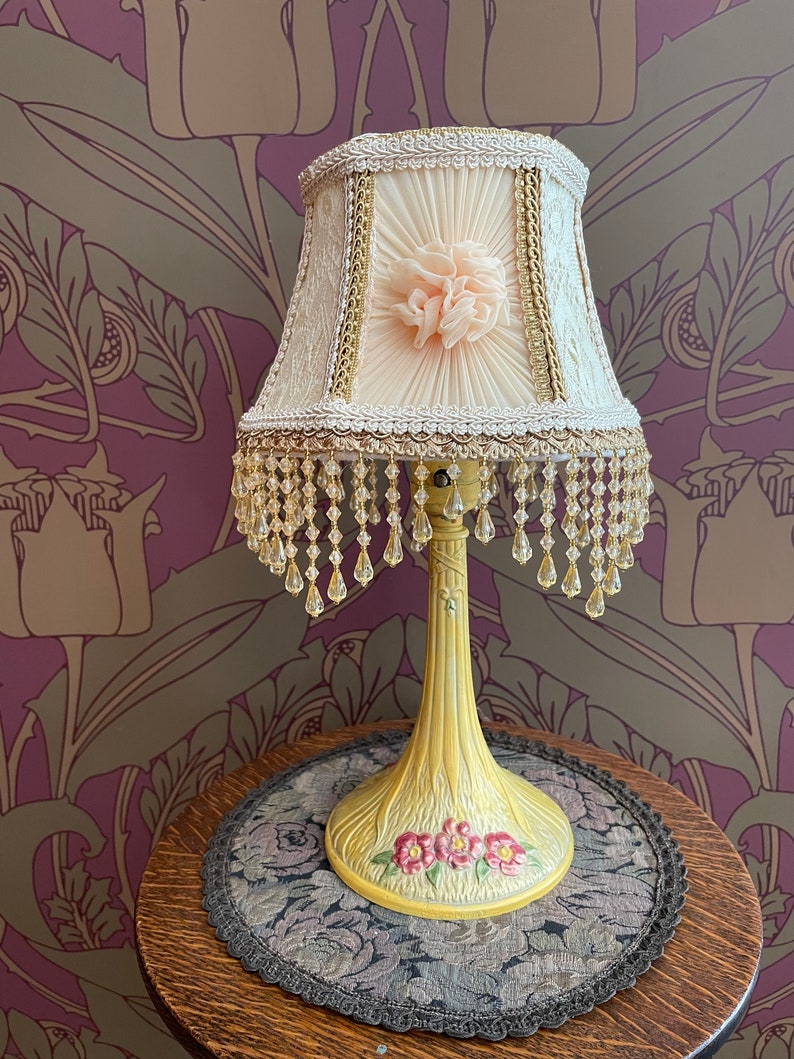LampshadesofthePast Buttercup Bell Shade and Base