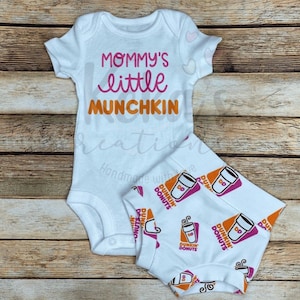 Donuts brand High Waisted Bummies and top set; Munchkin Shirt;