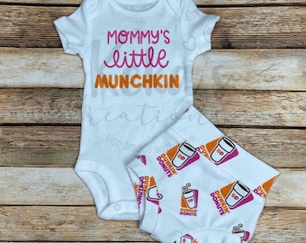 Donuts brand High Waisted Bummies and top set; Munchkin Shirt;