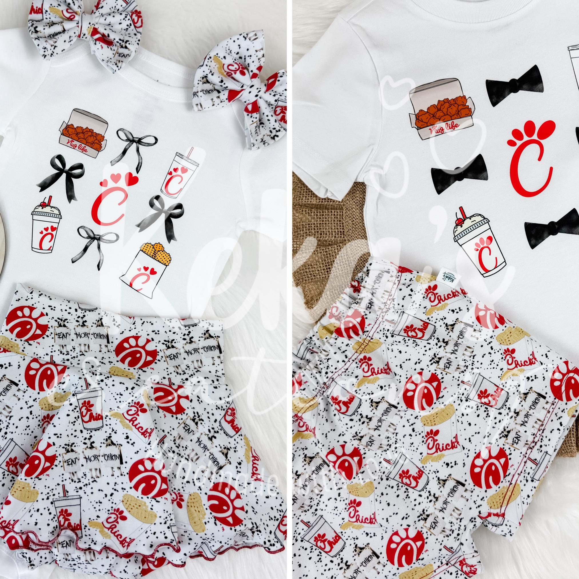 Lil Nugg Chick-Inspired Baby/Toddler Outfit | Handmade Girl Skirt Set & Boy Shorts Set
