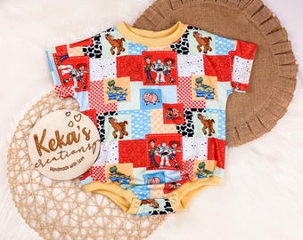 Patchwork Toys movie inspired romper; bubble romper
