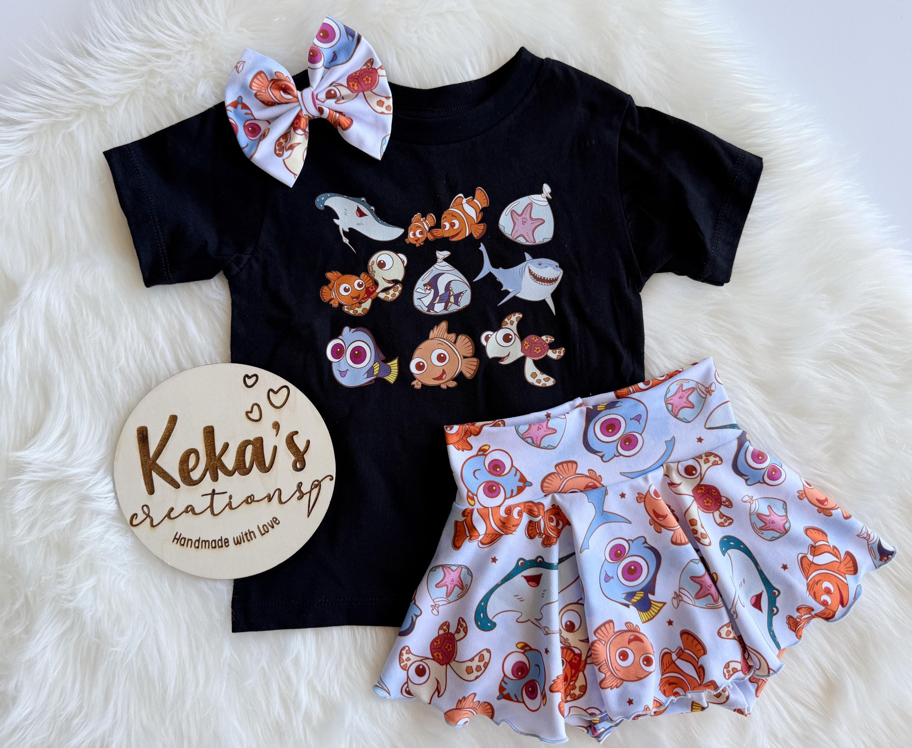 Finding Friends Outfit Set – Skorts, Tee & Bow