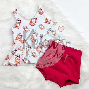 Donuts Peplum top and High waist Bummies