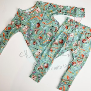 Wizard lounge set; kids bamboo pajamas set; snug fit pajamas