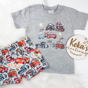 Amigos de Cars; conjunto de pantalones cortos y camiseta