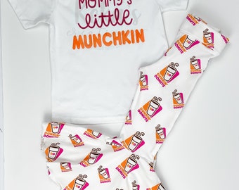Donuts brand Bell bottoms and top set; Mommy&#39;s little Munchkin;
