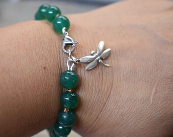 Dragonfly Charm Bead Bracelet Cadeau pour elle