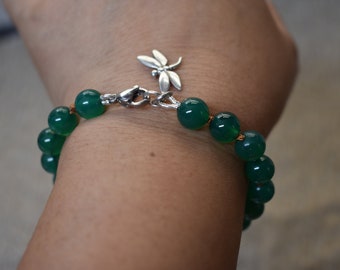 Bracelet de charme de libellule de perle d’Aventurine