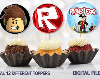 Roblox Cake Topper Etsy - roblox cake topper set of 7