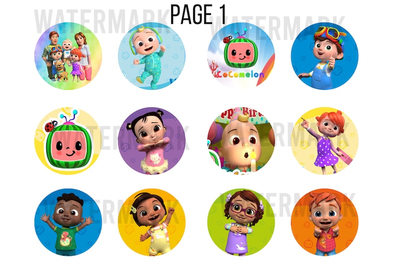 24 DIY Cocomelon Cupcakes Toppers Digital Print at Home | Etsy