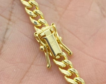 10K Solid Yellow Gold Miami Cuban Curb Chain 2mm 3mm 3.75mm 4.5mm, Man Gold Chain, Ladies Gold Chain, Curb Cuban Real Gold,