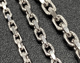 Solid Platinum Cable Chain: Heavy H Link, Mens Womens, Made in Italy