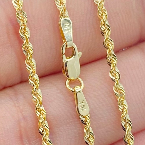 14K Solid Yellow Gold Italian Rope 