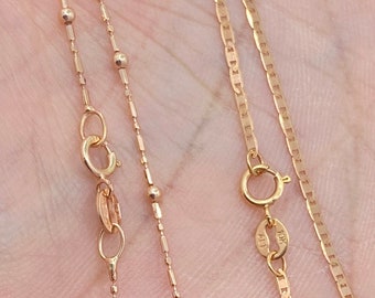 Solid 10K Rose Gold Satellite Chain, Ladies Rose Gold Chain, Dainty Gold Chain, 10K Rose Gold Rope Ball Herringbone Mariner Shiny Station,